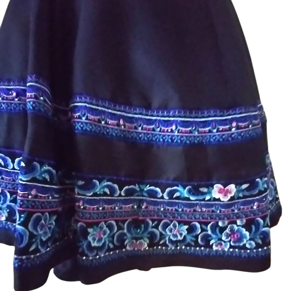 2pc Cabana Type Gown Elegant Black With Colorful Beaded Halter Bra Type Flared - Picture 3 of 13